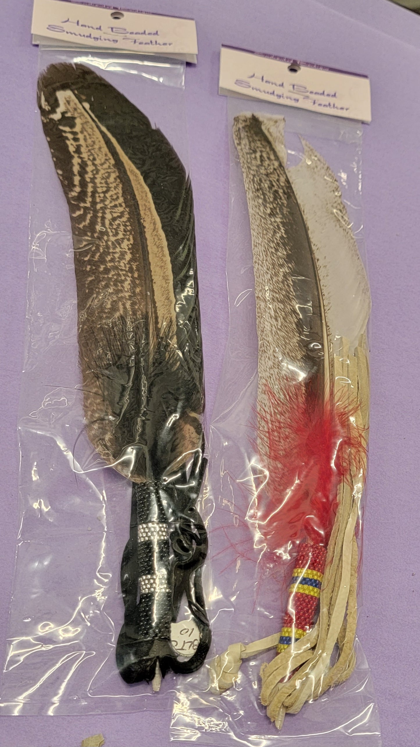 Handbeaded Smudging Feather
